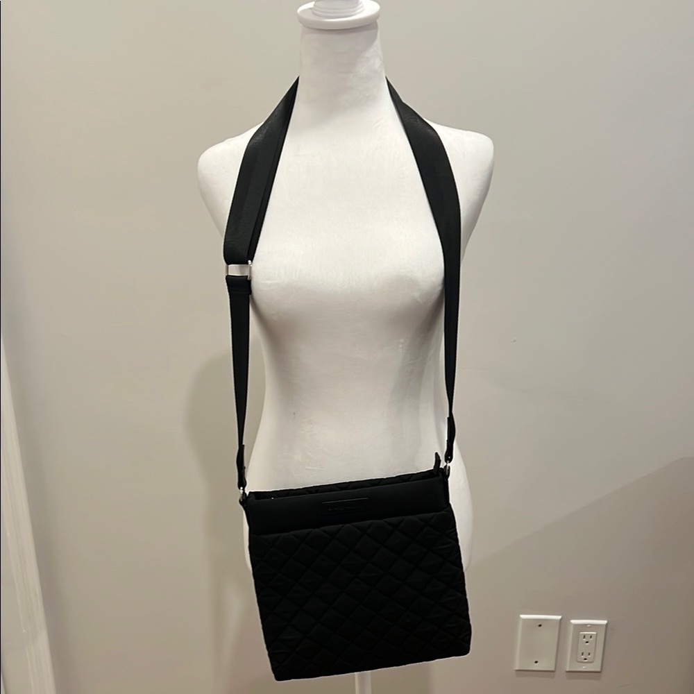 Bugatti Quilted Nylon Crossbody Bag | Black